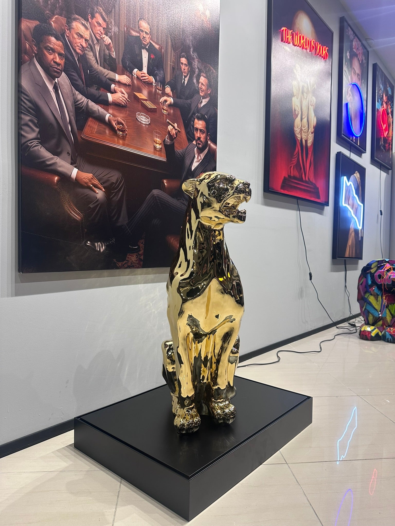 Gold panther luxury statue premium decor by GETRICH