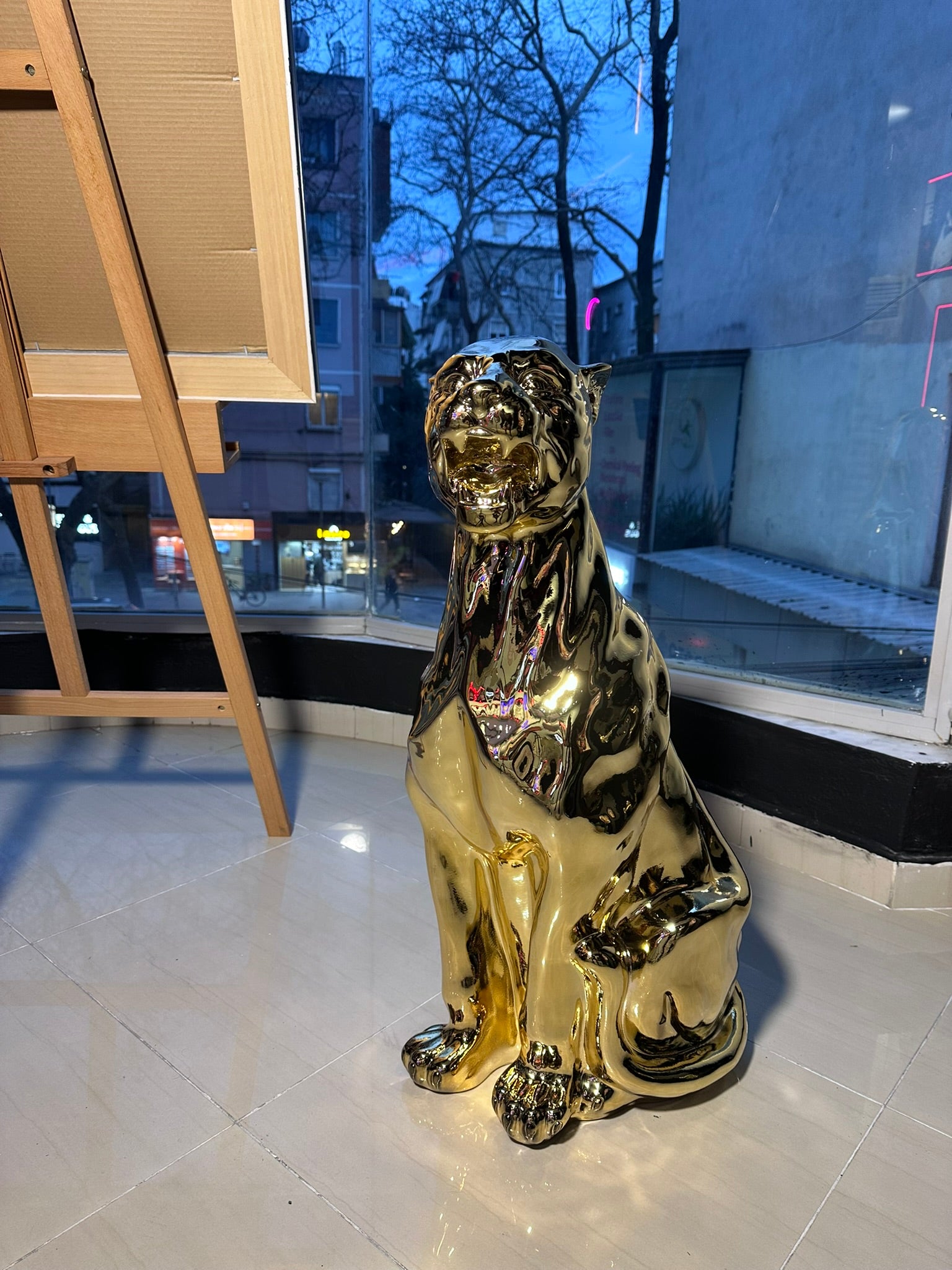 Gold panther luxury statue premium decor by GETRICH